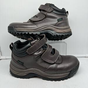 Propet Boots Mens 7 D Cliff Walker Brown Leather Hiking Work Shoes MPRX85
